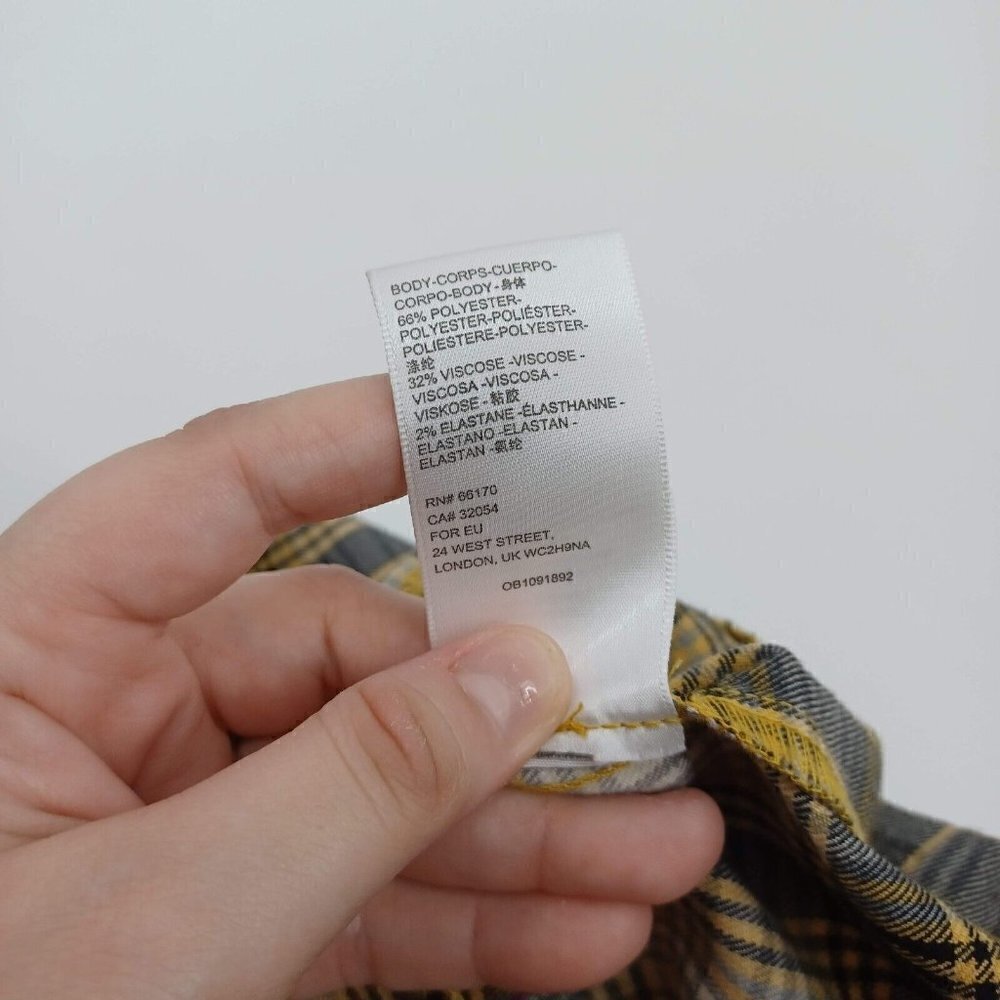 Urban Outfitters Yellow Plaid Mini Skirt Women's XS Preppy Academia Clueless Y2K - Picture 9 of 11